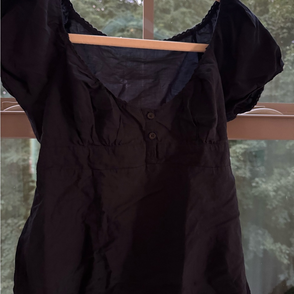 Brandy Black Puff Sleeve Blouse